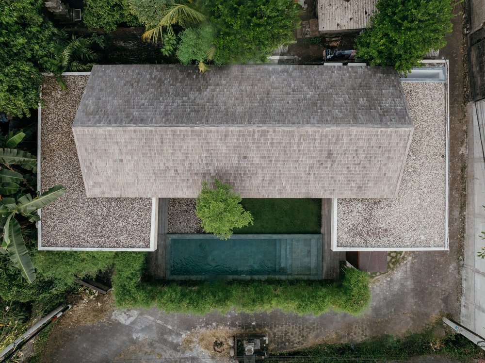 Villa Patata, aerial view over the roof and pool